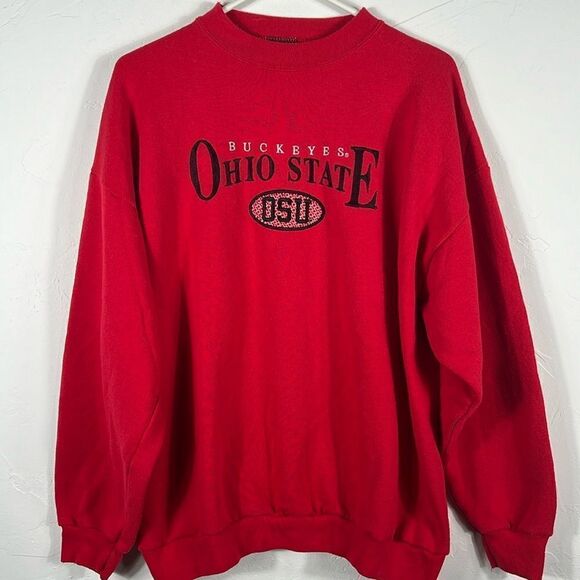 🏈 True Vintage OHIO STATE BUCKEYES Embroidered Crewneck Sweatshirt Sz XL - EUC - Picture 1 of 8